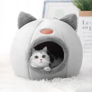 Cave/nid chaud pour chats et petits chiens – lit intérieur cosy, matelas moelleux et facile à nettoyer