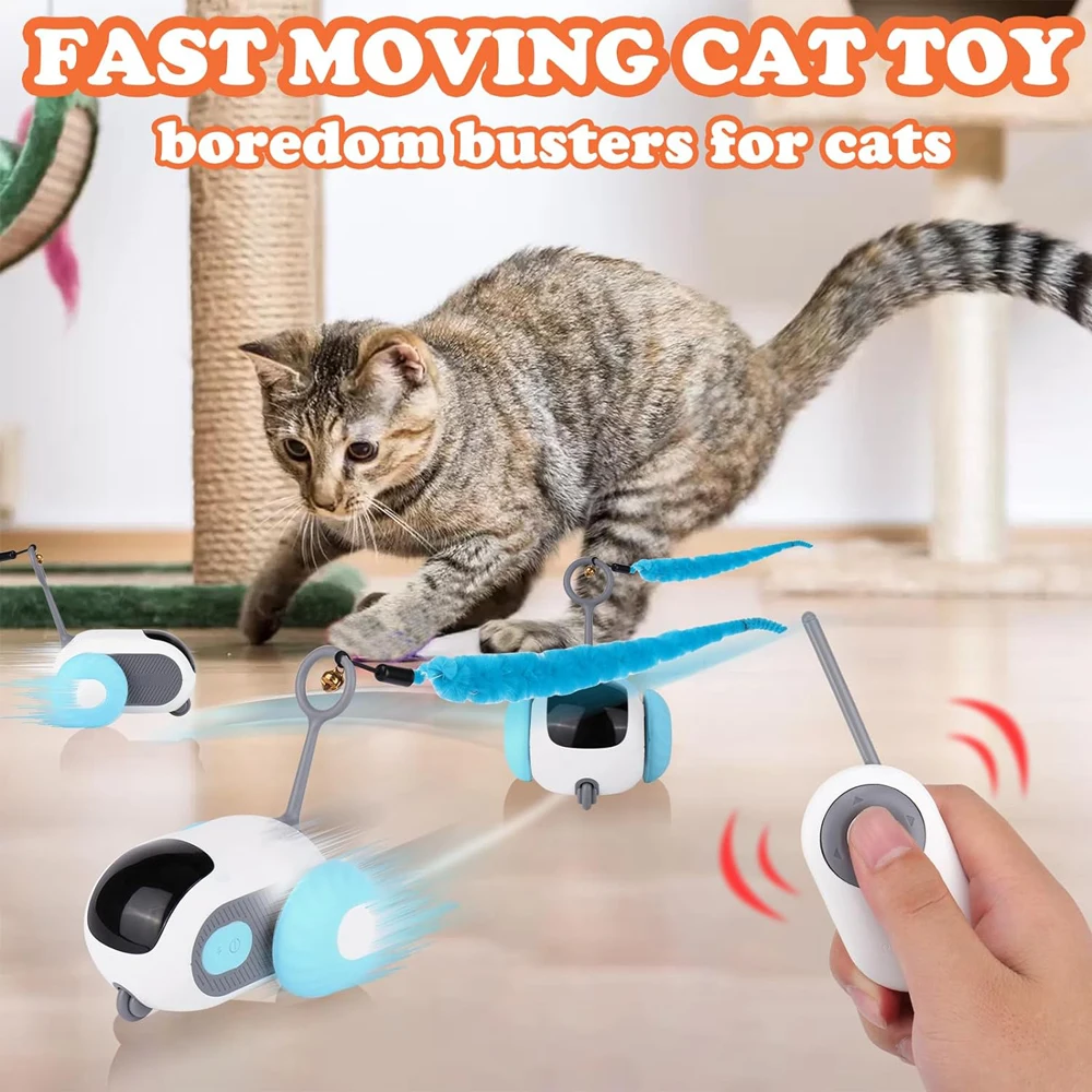 Jouet intelligent pour chat à deux modes, voiture interactive télécommandée et automatique pour entraînement et jeu – Image 6