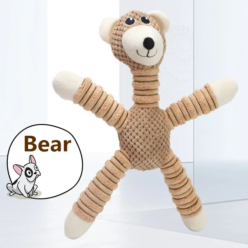Jouet peluche résistant, forme animale, couineur, parfait pour mâcher, grands chiens et chiots. – Image 8